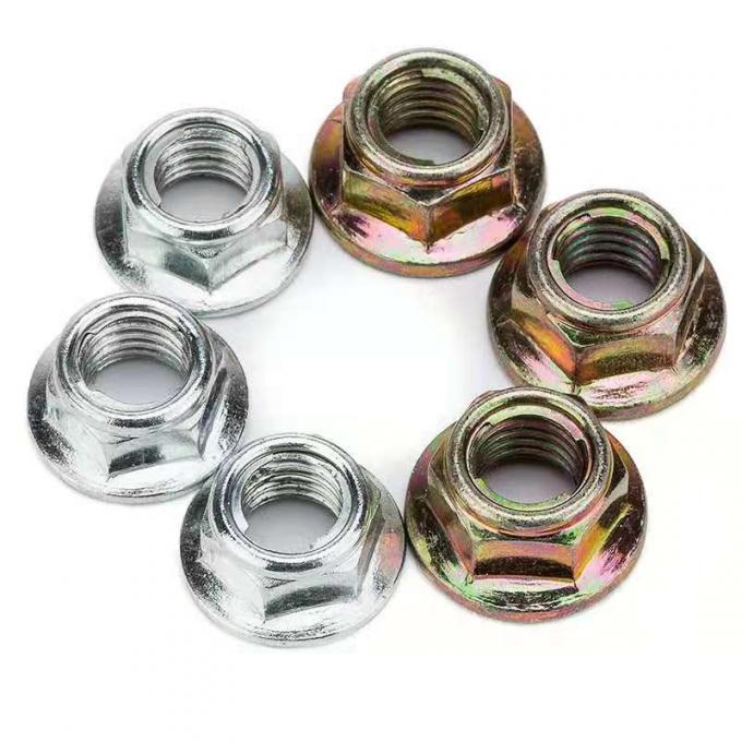 Prevailing Torque Hexagon Lock Nut with Flange Galvanized Finishing Hex