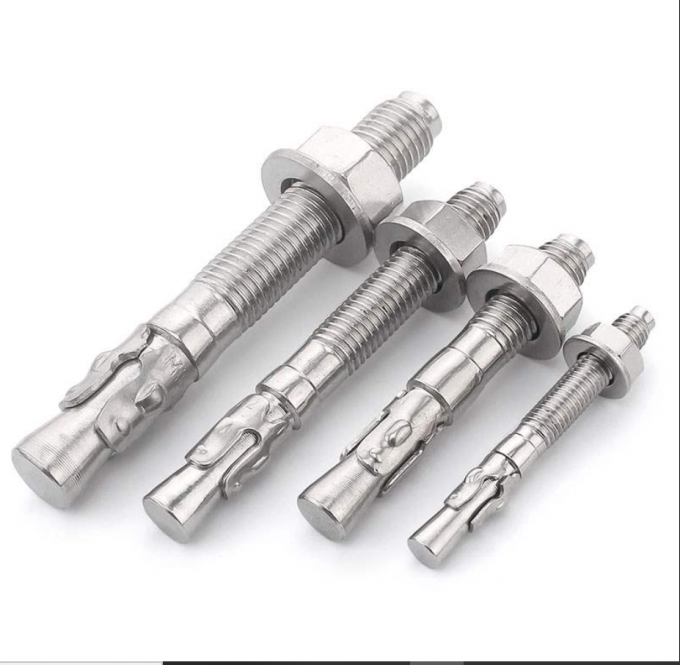 Plain SS M10 M16 M24 Wedge Anchor Bolt / Anchor Expansion Bolts for