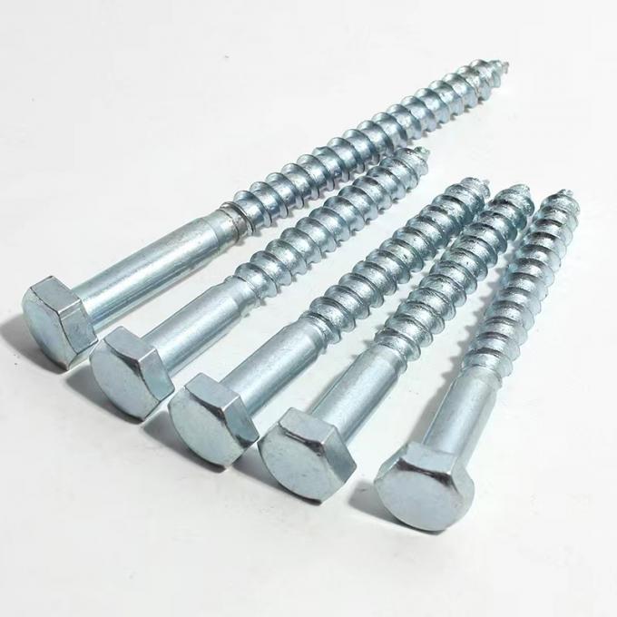 M20 DIN571 Hex Head Lag Bolts Galvanized Steel Hexagon Wood Screws