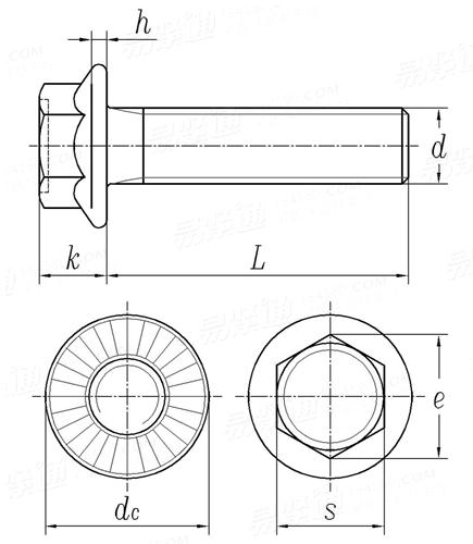 M52 Thread M52 Carbon Steel Fully Threaded Hex Flange Bolt With Washer