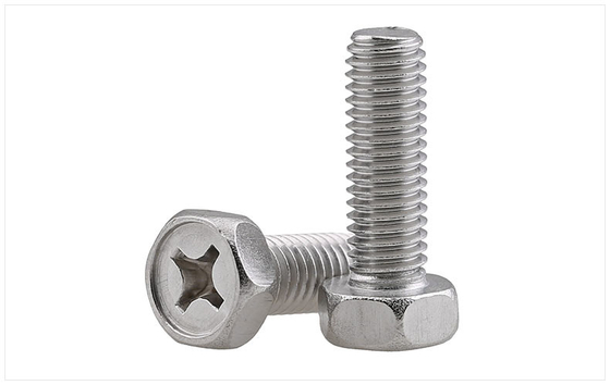 Buy Cross Recessed Drive Stainless Steel Hex Head Screws For Auto Valve Pump And Motor online manufacture