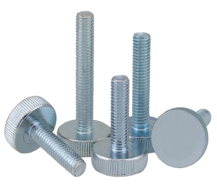 Flat Round Knurling Head Thumb Screw with Zinc Plated Finish drived directly by hand