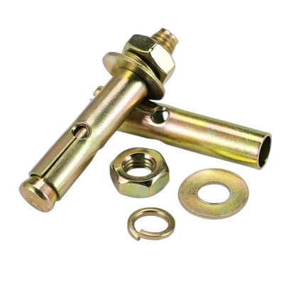 Buy Carbon Steel Colorful Zinc Plated Sleeve Expansion Anchor Bolt With Hole C/W Hex Nut & Wahser online manufacture