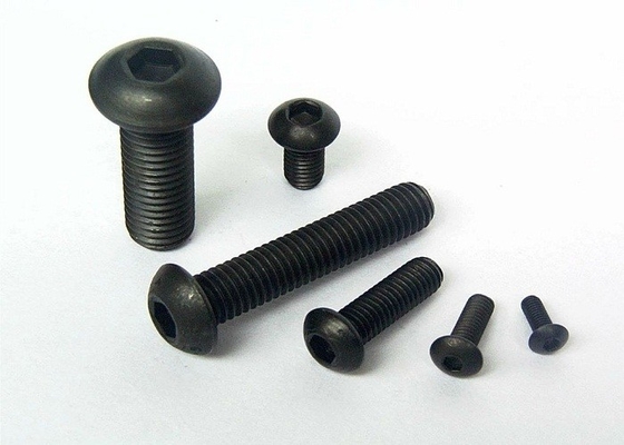 Buy ISO 7380 Carbon Steel Black Oxide Hexagon Socket Flat Round Head Screw with High Strength online manufacture