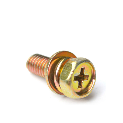 Buy Hexagon Head Colorful Zinc Plated Carbon Steel Gr. 4.8 Bolt for Construction with Indentation and Spring Washer online manufacture