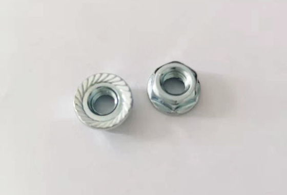Buy Galvanized Carbon Steel Hex Serrated Flange Nuts 4.8 Grade DIN6923 online manufacture