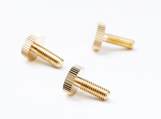 Knurling Thin Head Brass Thumb Screw for Electronics, Aaviation, Marine