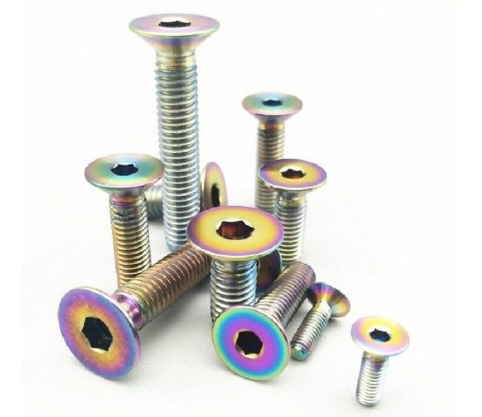 Multiple Color GR2 Titanium Countersunk Bolts With Flat Hex Torx Head