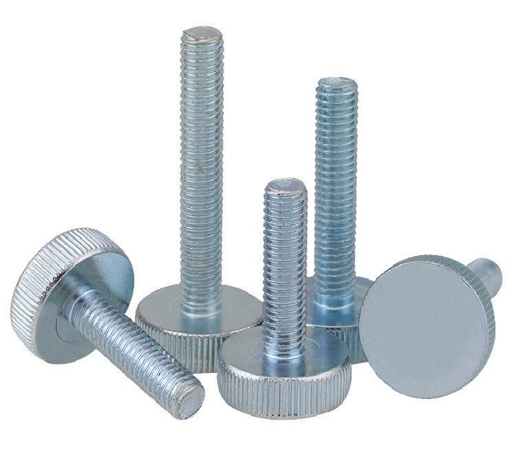 Flat Round Knurling Head Thumb Screw With Zinc Plated Finish Drived ...