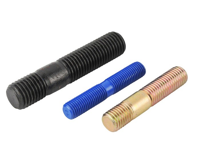High Temperature Resistant PTFE Coated Double Ended Bolts With Double Nuts Available in Various