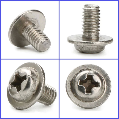 Size M3-M8 Stainless Steel PWM Screw DIN967 Cross Recessed Pan Head Screws with Collar - Product Grade A