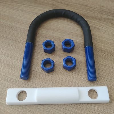 M6, M8, M10, M12, M14,M16 PTFE coating U-bolt With Polyshrink ,4 Nuts and half round i-rod