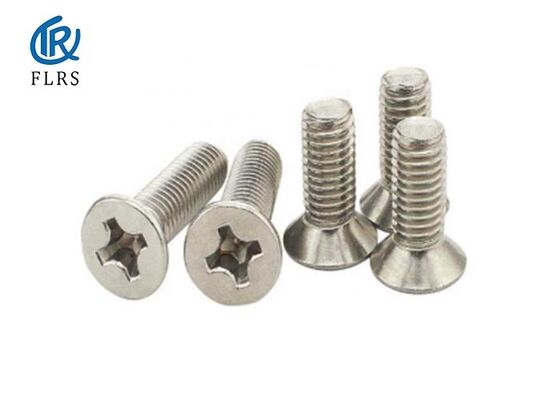 Quality 304 316 Stainless Steel Flat Countersunk Round Head Bolt With Cross Driver factory