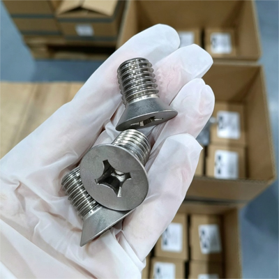 Kualitas 5/8-11 UNC-2A x 1 Inch Cross Recessed Countersunk Screw Monel 400 ASME B18.6.3 Fastener Pabrik