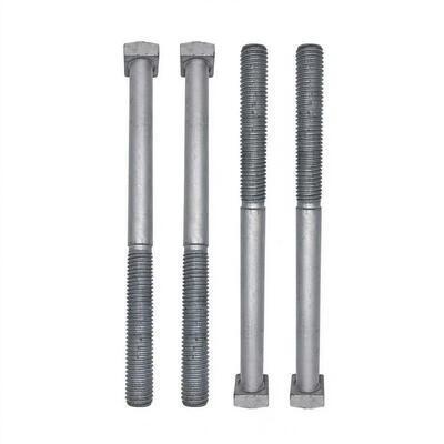 Kualitas UN Thread Extension Rod Square Head Bolt dalam Gray / Silver untuk Hot Dip Galvanized Fastening Disesuaikan Pabrik