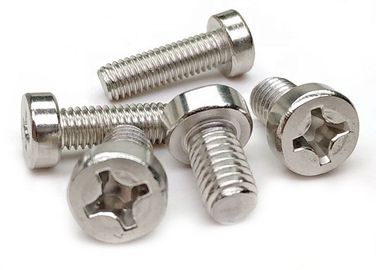 Anti Corrosion SS Cross Recessed Screw , Fully Threaded Cheese Head Screw