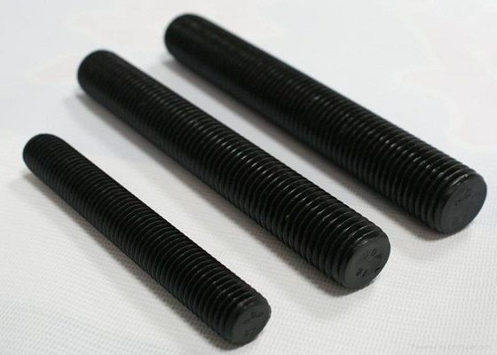 Quality M4 - M48 Double Ended Bolt , Carbon Steel Full Thread Stud Bolt Black Color factory