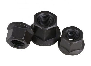 Black Plating M6 - M48 Hex Flange Nuts , Hex Collar Nut DIN 6331 Standard