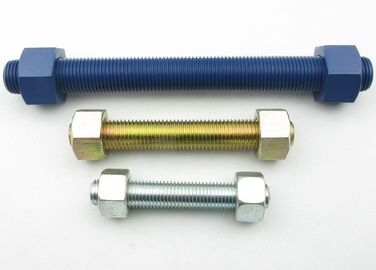 Full Threaded High Strength Double Ended Bolt Customized With 2 Hex Heavy Nuts